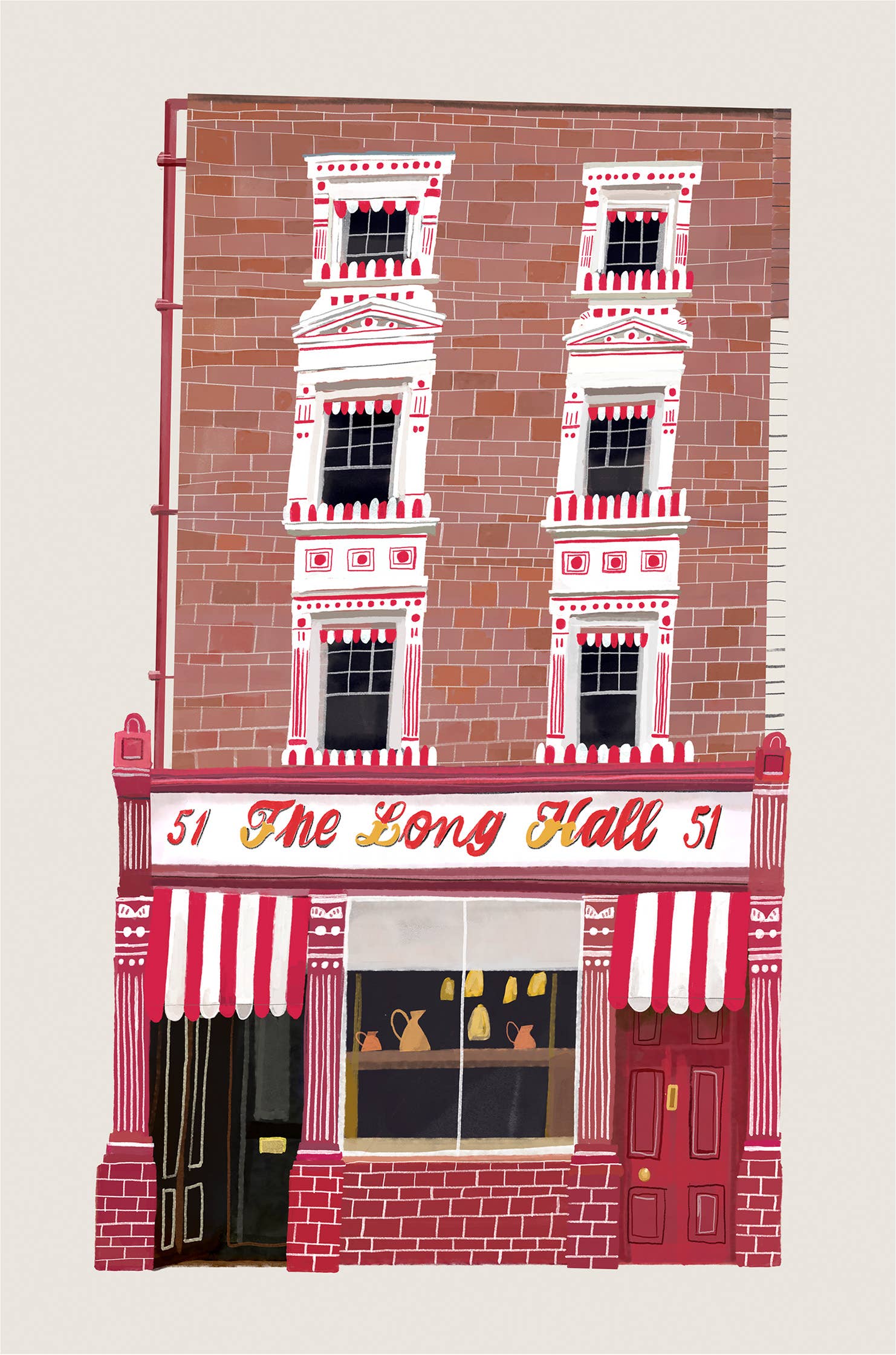 The Long Hall, Dublin, Ireland, Art Print