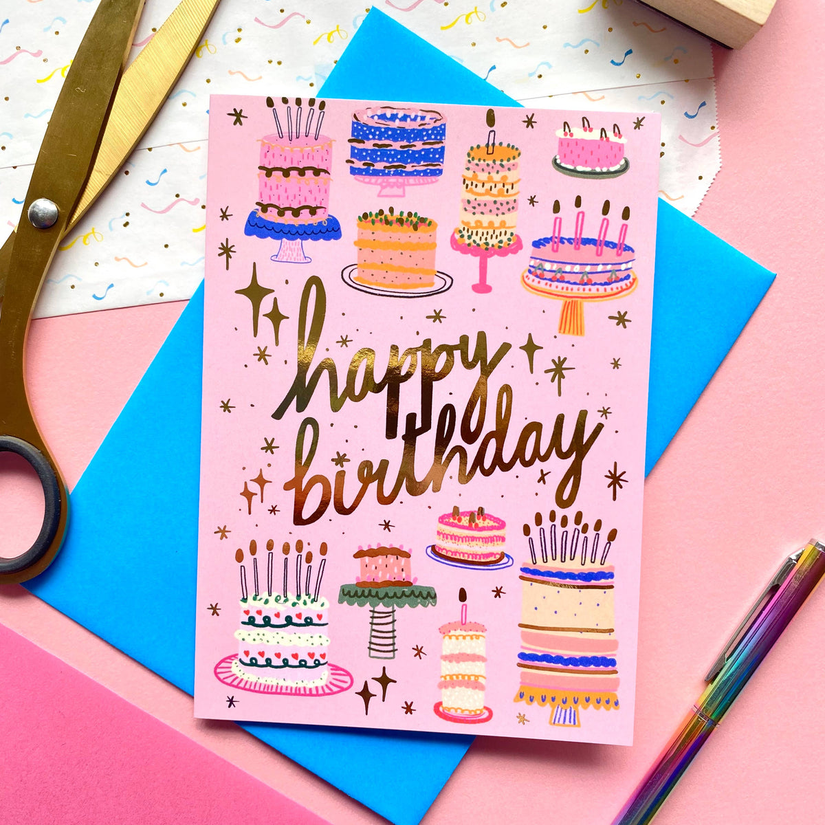 Happy Birthday Gold Greeting Card 