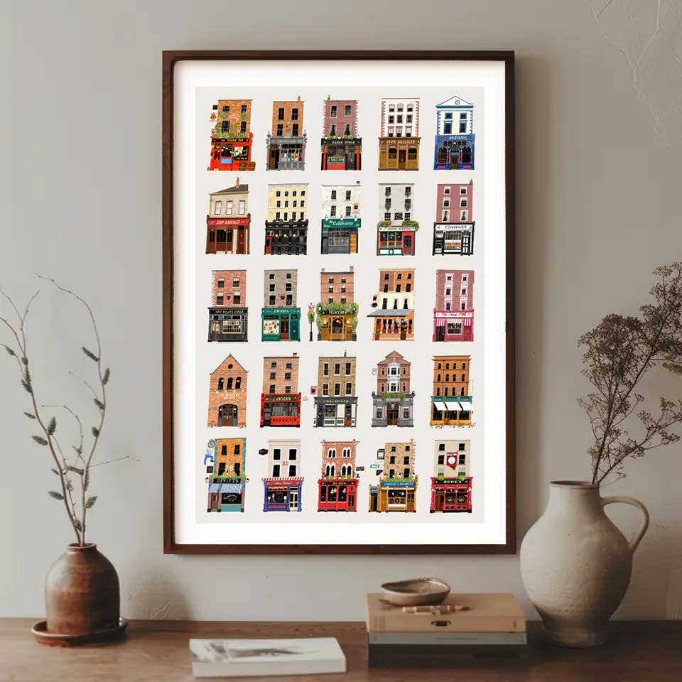 Pubs Of Dublin Print – 25 Iconic Pubs, Art Print