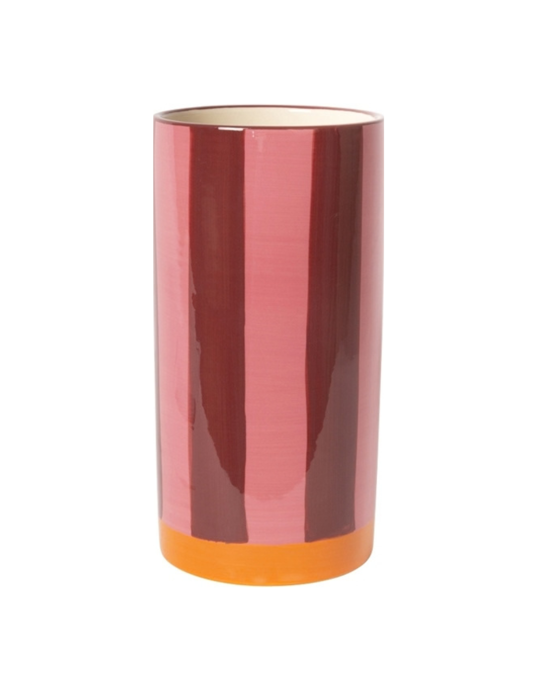 Orange + Pink + Maroon Stripe Vase