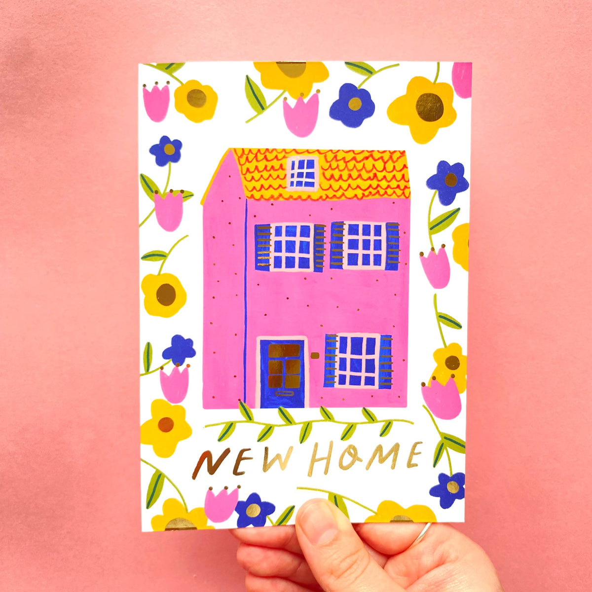 New Home Floral Greetings Card
