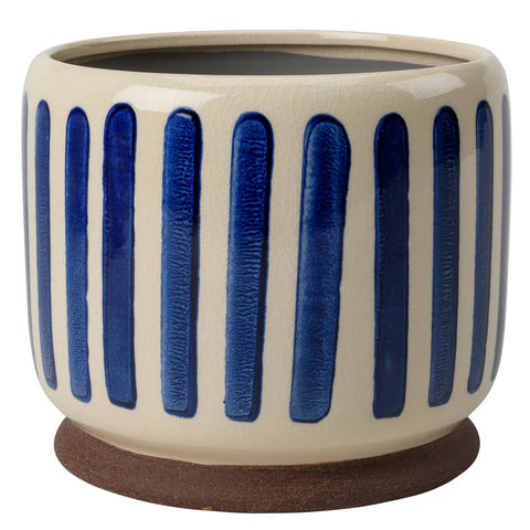Blue Stripe Indoor Pot (various sizes)