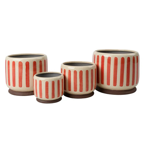 Red Stripe Indoor Pot (various sizes) – Hopeless Botanics