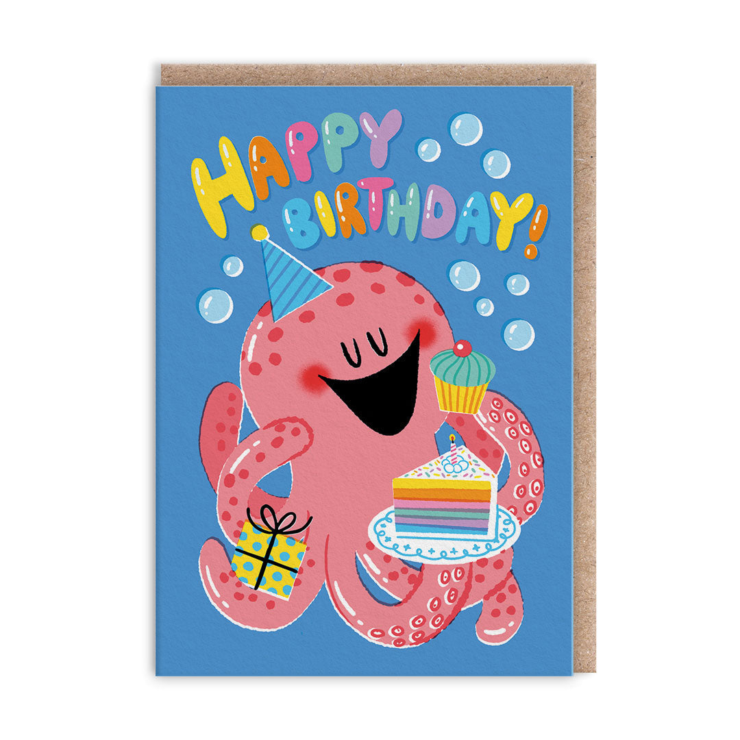 Octopus Birthday Greeting Card