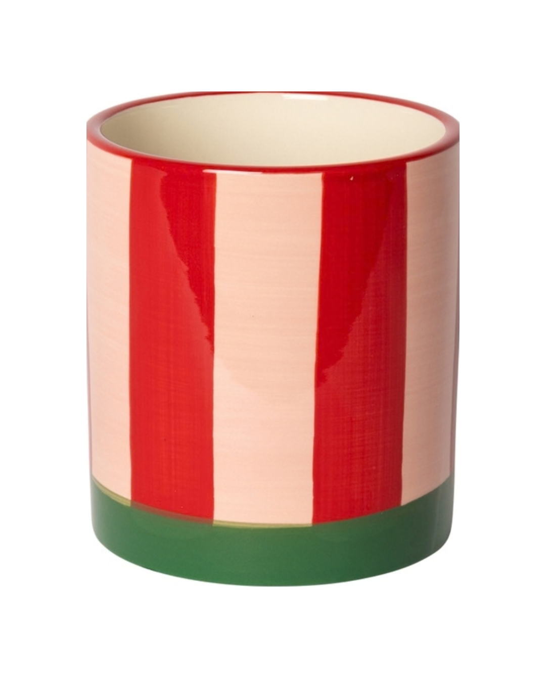 Red + Pink + Green Stripe Pot