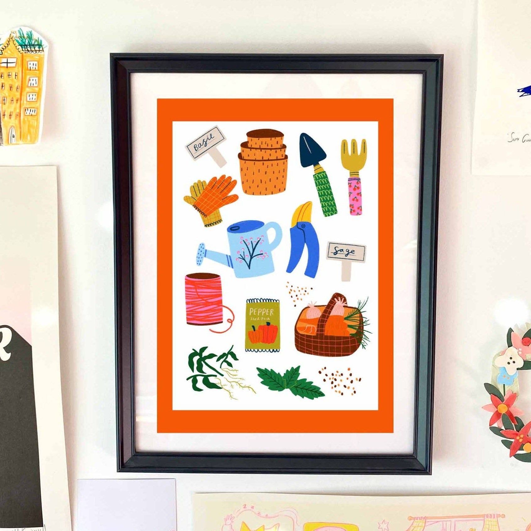 Gardening Tools Art Print