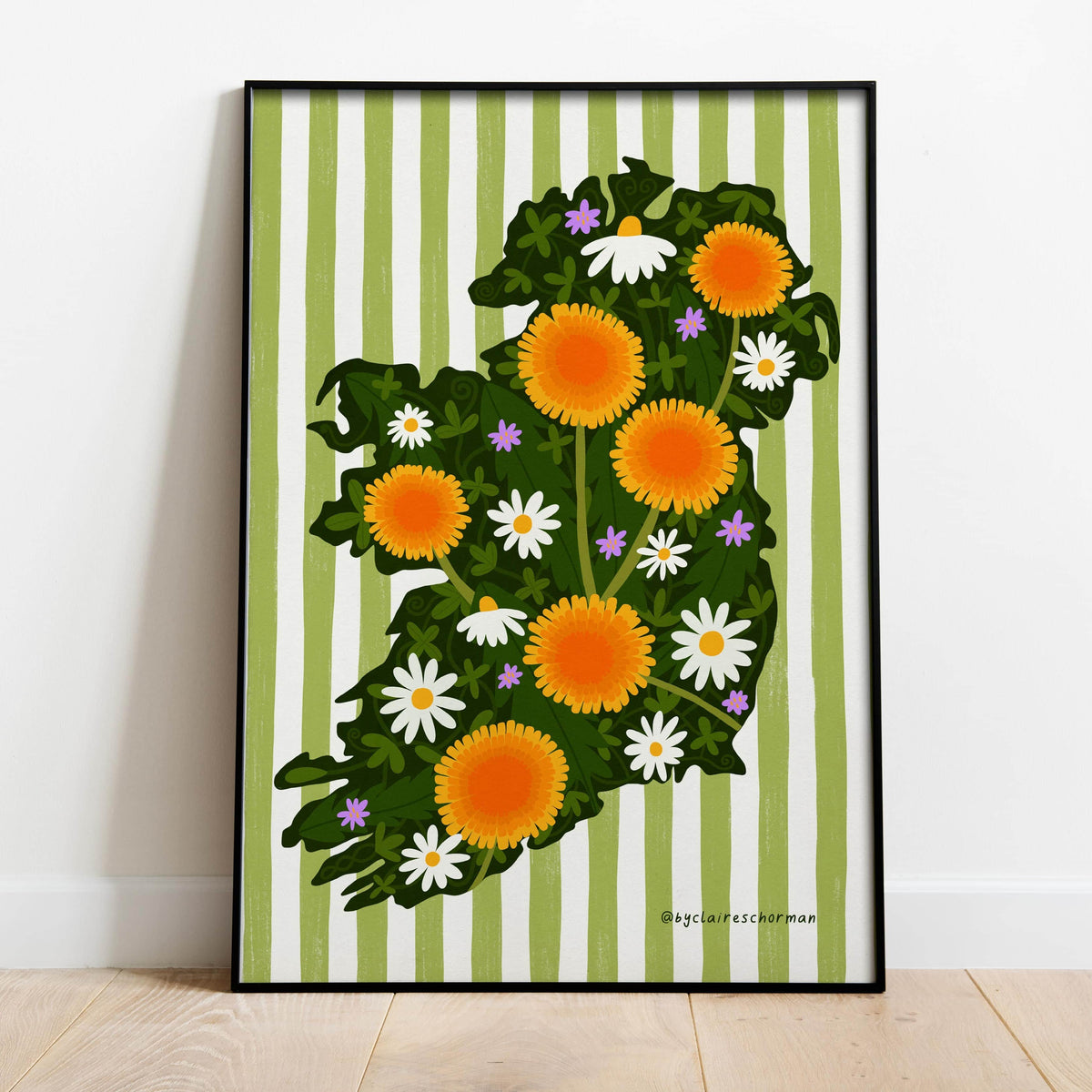 Floral Map Of Ireland - Art Print