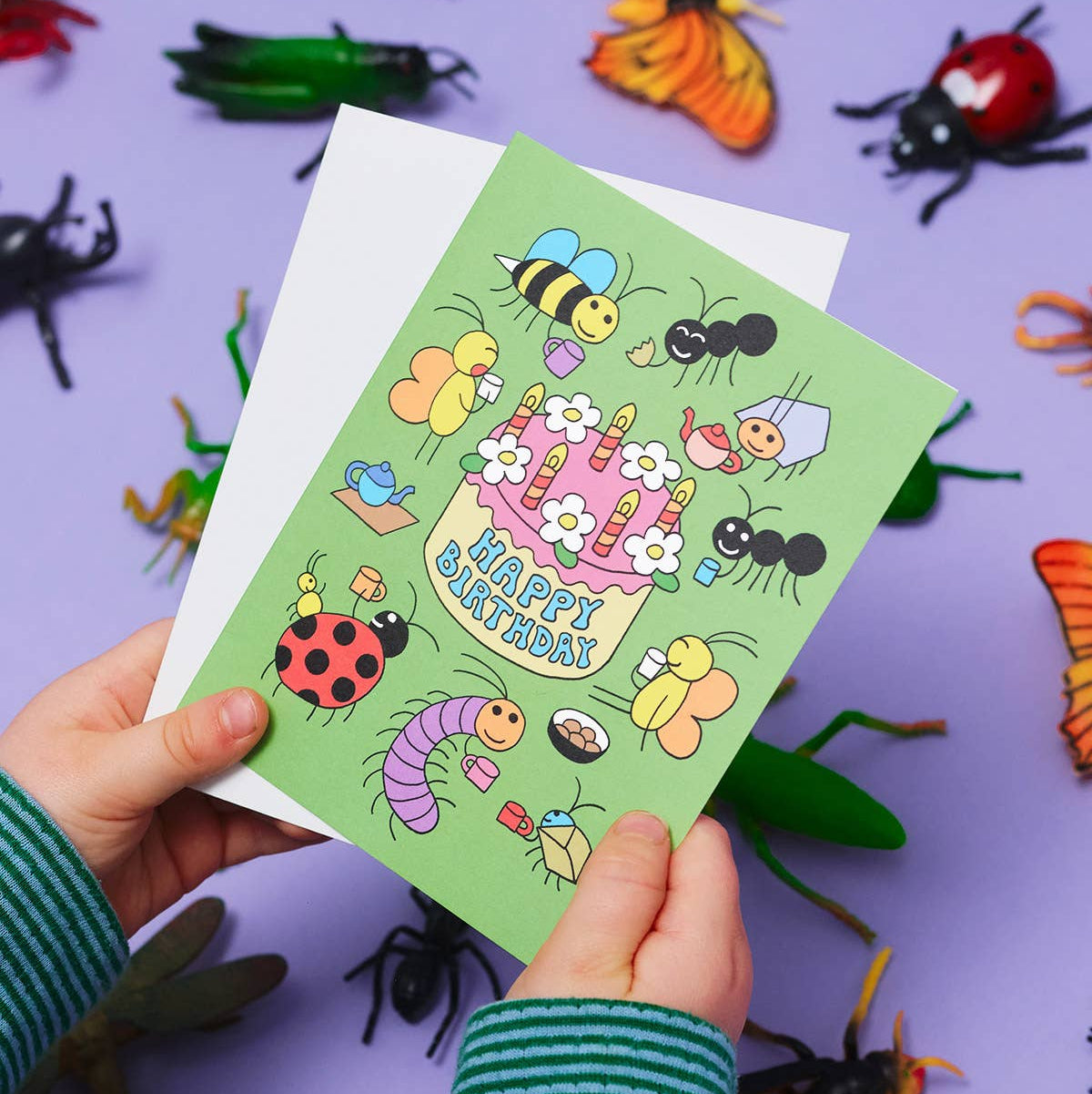 Happy Birthday Bug Party Kids Greetings Card