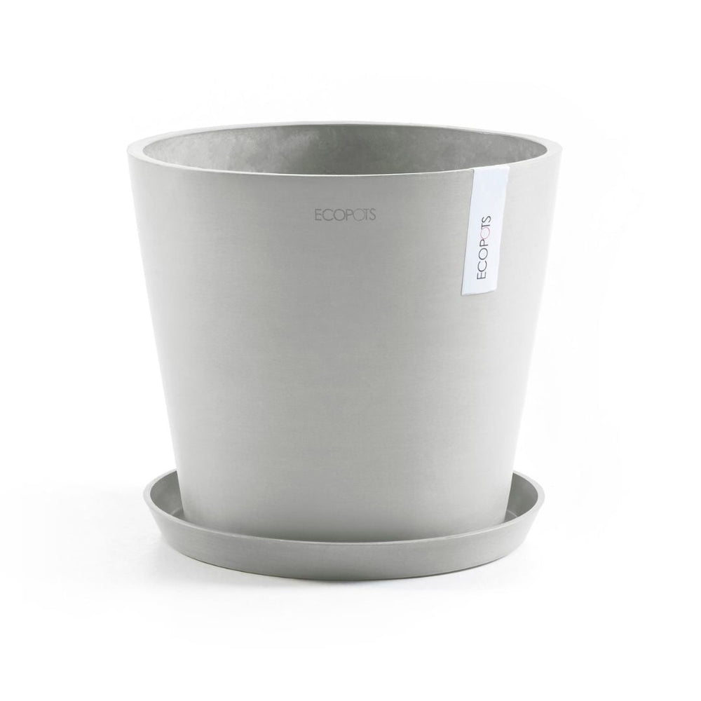 Ecopots Saucer White Grey