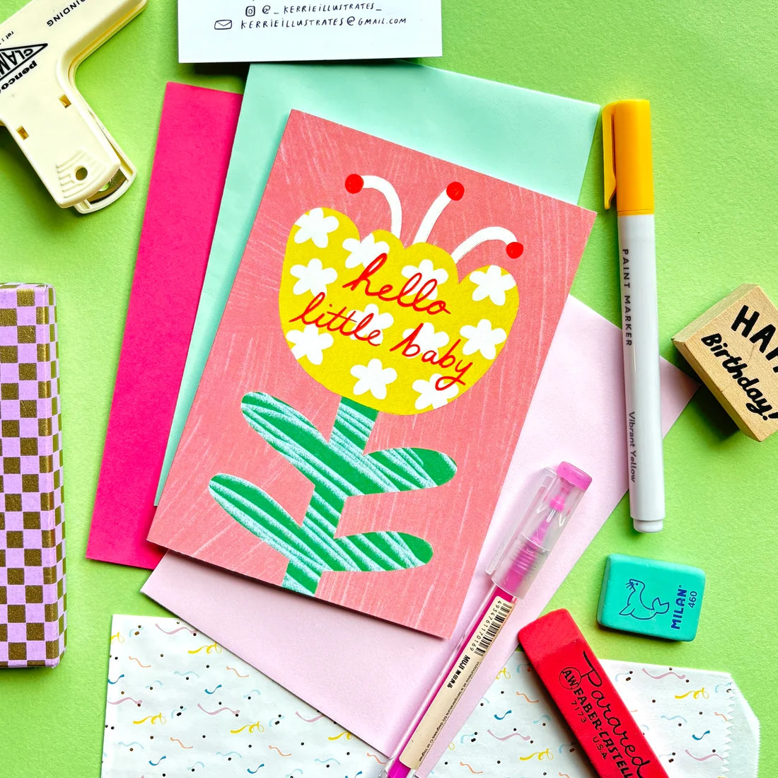Hello Little Baby Greeting Card