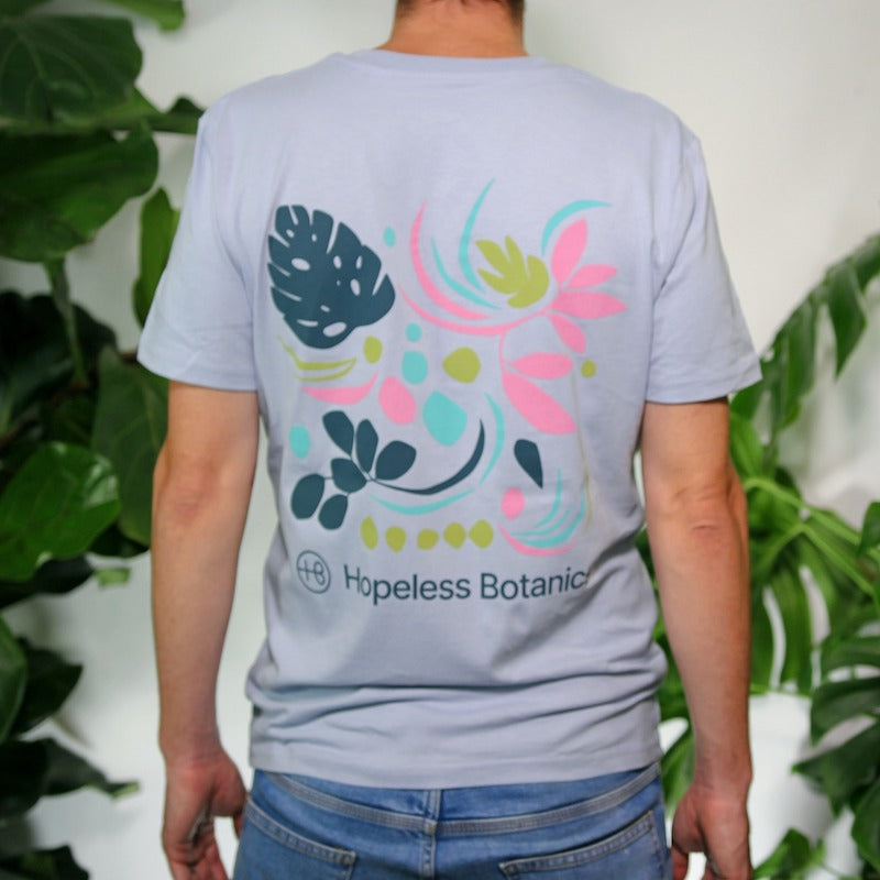 Serene blue botanical t-shirt