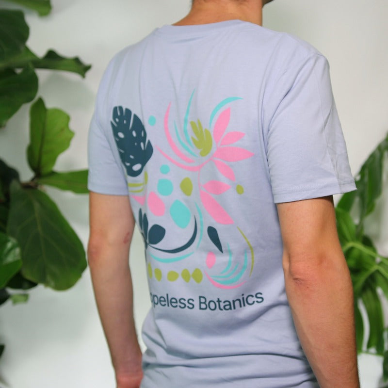 Serene blue botanical t-shirt