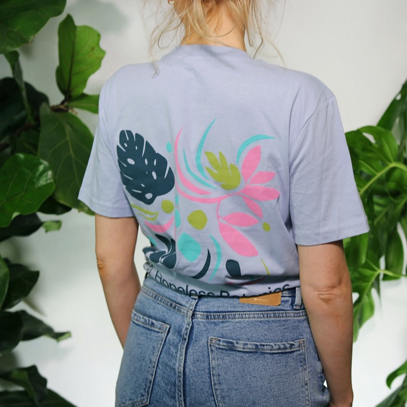 Serene blue botanical t-shirt