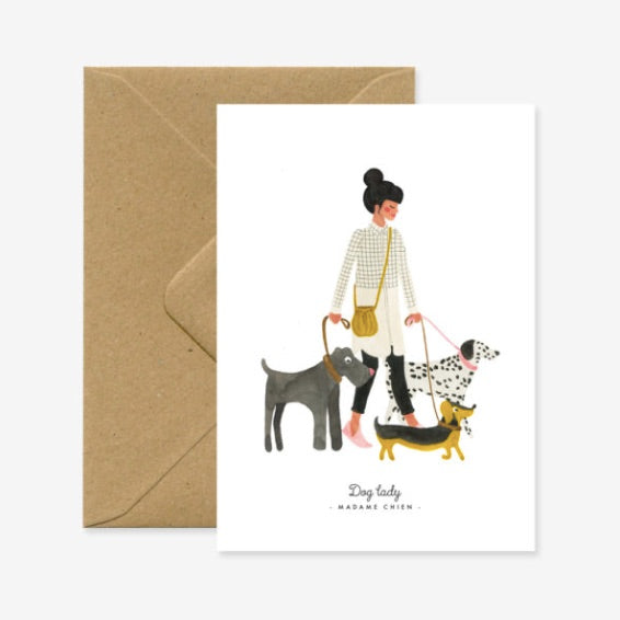 'Dog Lady, Madame Chien' Card